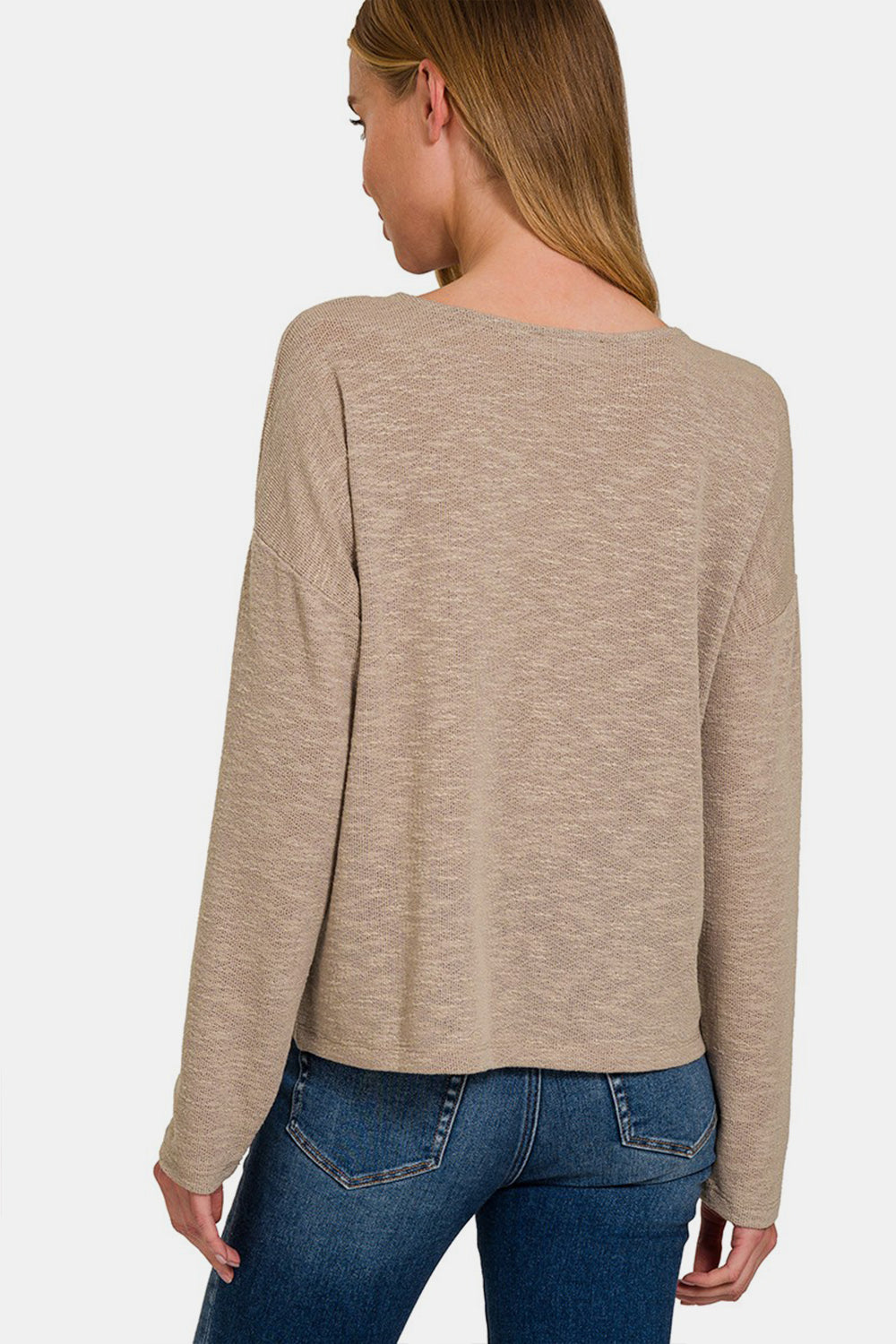 Dropped Shoulder Long Sleeve - Mocha