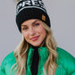 Black & White Apres Pom Hat