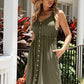 Button Down Sleeveless Dress - (Charcoal, Plum, Navy, Merlot)