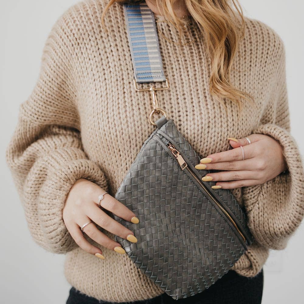 RESTOCKED! Westlyn Woven Bum Bag: Checkered Brown