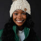Beige Cable Knit Pom Hat