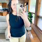 Solid Round Neck Ribbed Tank Top
