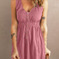 Button Down Sleeveless Dress - (Charcoal, Plum, Navy, Merlot)