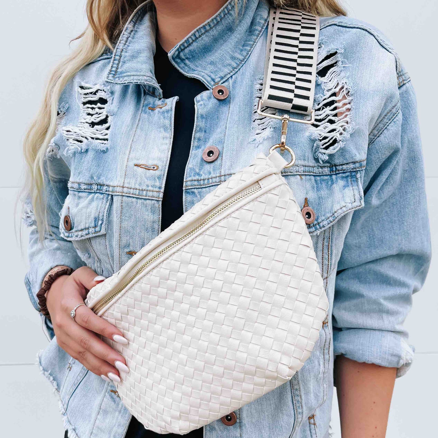 RESTOCKED! Westlyn Woven Bum Bag: Emerald