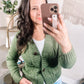 Climbing Vine Cable Knit Cardigan in Green