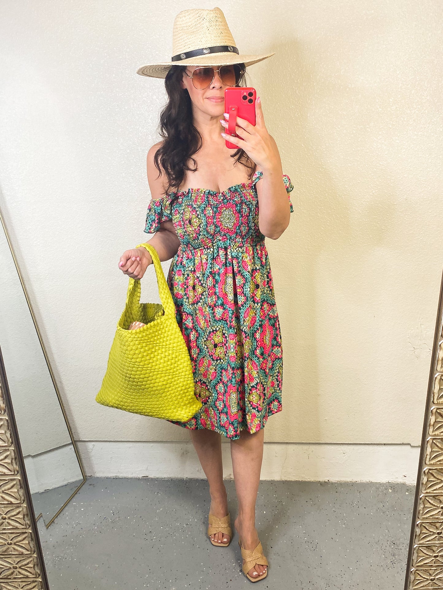 Woven and Worn Tote in Citron
