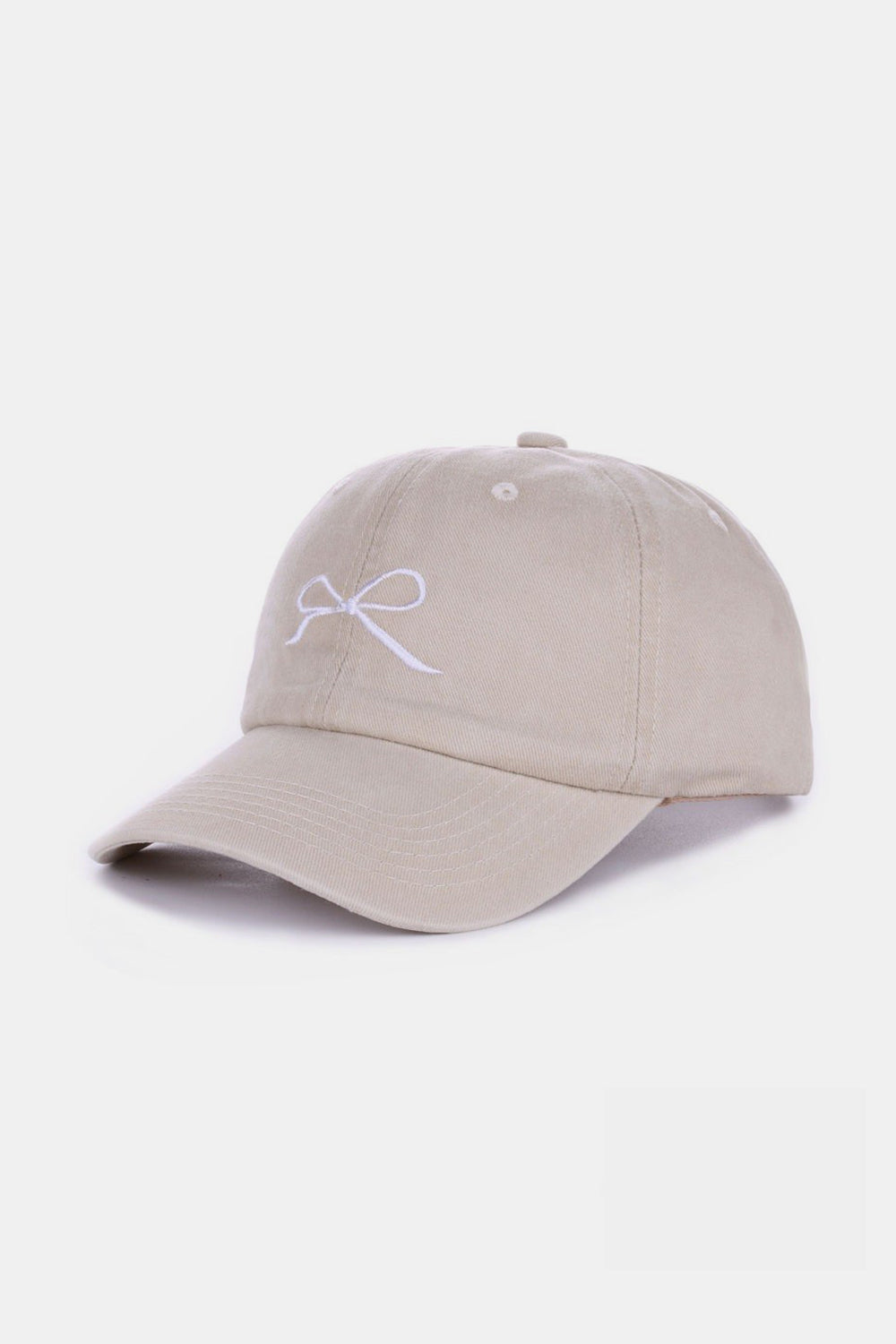 Bow Embroidered Washed Ballcap