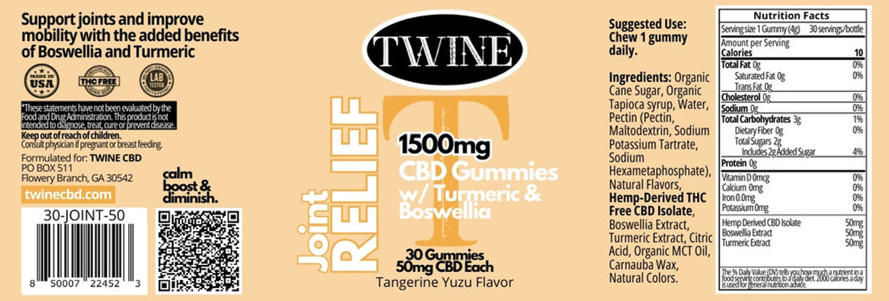 PREORDER: Twine 1500 Joint Relief Gummies