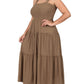 PLUS SMOCKED TIERED MIDI DRESS