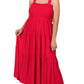 PLUS SMOCKED TIERED MIDI DRESS