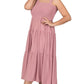 PLUS SMOCKED TIERED MIDI DRESS