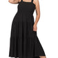PLUS SMOCKED TIERED MIDI DRESS