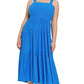 PLUS SMOCKED TIERED MIDI DRESS