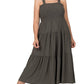 PLUS SMOCKED TIERED MIDI DRESS