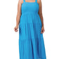 PLUS SMOCKED TIERED MIDI DRESS