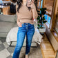 Round Neck Ribbed Cropped Tank in Mocha