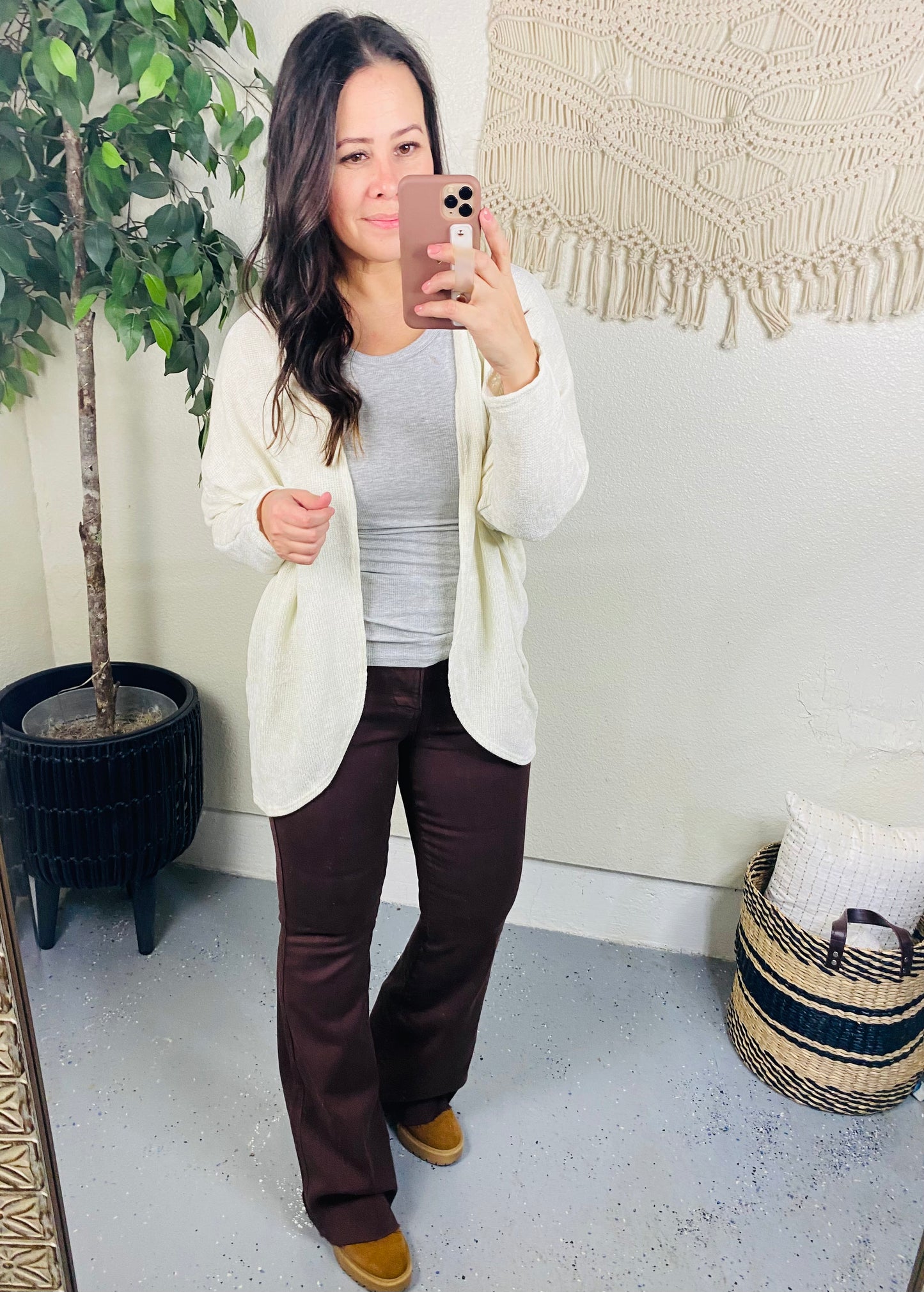 Judy Blue High Rise Tummy Control Flare Jeans in Espresso