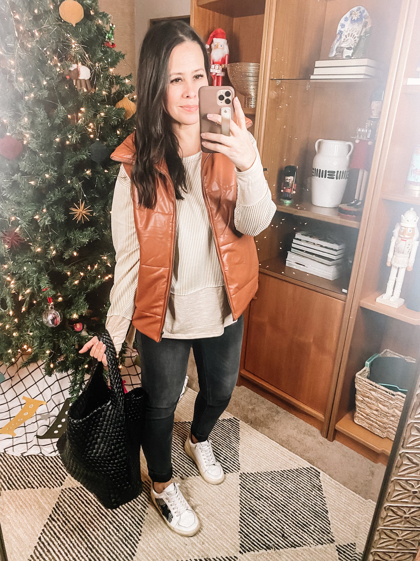 Persistence Pays Off Faux Leather Puffer Vest