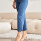 RFM Tummy Control Cropped Wide Leg Jeans - Blue Slate