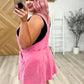 Gretchen Overall Skort Jumper in Fuchsia