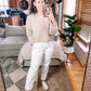 Judy Blue Cuffed Denim Jogger in Ecru White