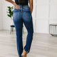 Judy Blue Charity Mid Rise Distressed Hem Bootcut Jeans