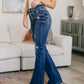 Gabriella Distressed Button Fly Flare