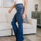 Gabriella Distressed Button Fly Flare