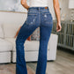 Gabriella Distressed Button Fly Flare