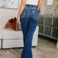 Gabriella Distressed Button Fly Flare