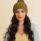 Chunky Cable Knit Pom Beanie: Ivory