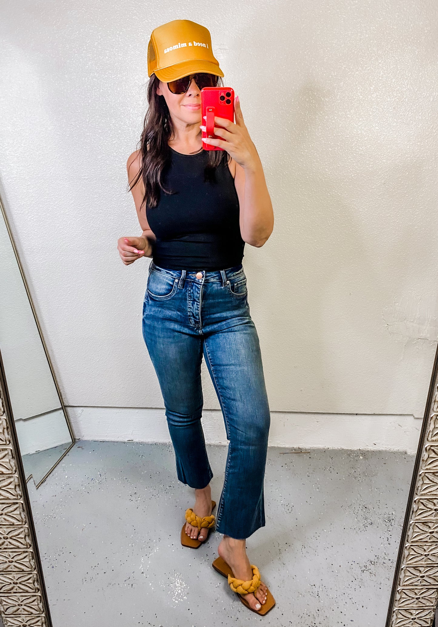 RFM Tummy Control High Waist Cropped Boot Cut Jeans