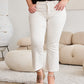 RFM Tummy Control High Waist Cropped Boot Cut Jeans - Off White