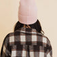 Smiley Face Embroidered Ribbed Knit Beanie: Mustard