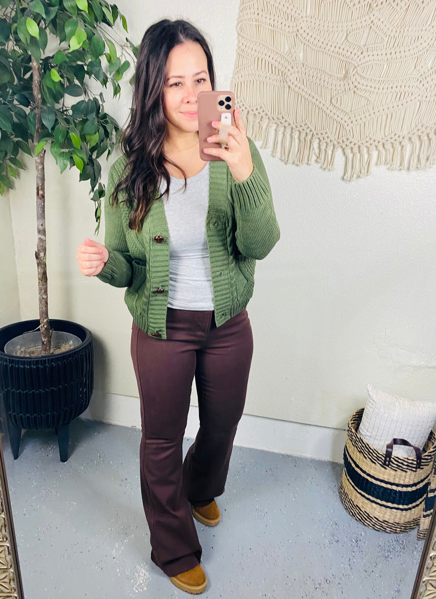 Judy Blue High Rise Tummy Control Flare Jeans in Espresso