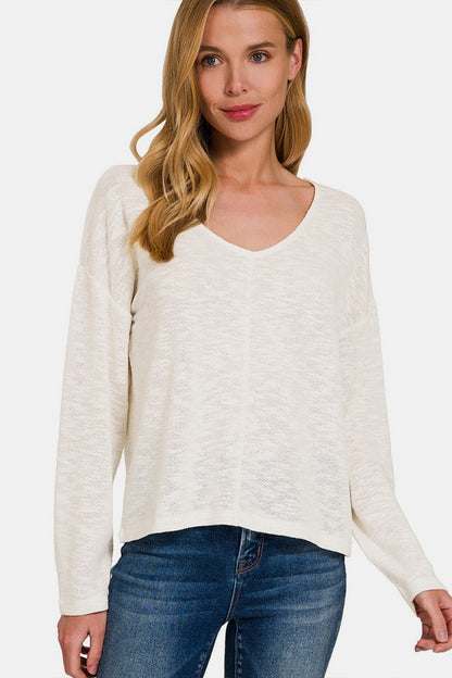 Dropped Shoulder Long Sleeve - Ivory