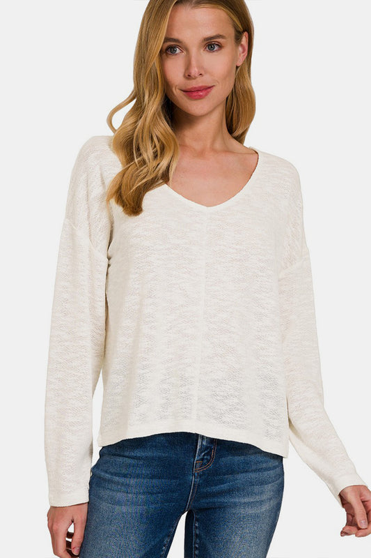 Dropped Shoulder Long Sleeve - Ivory