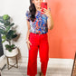 Judy Blue Tummy Control Wide Leg Crop Jeans in Red