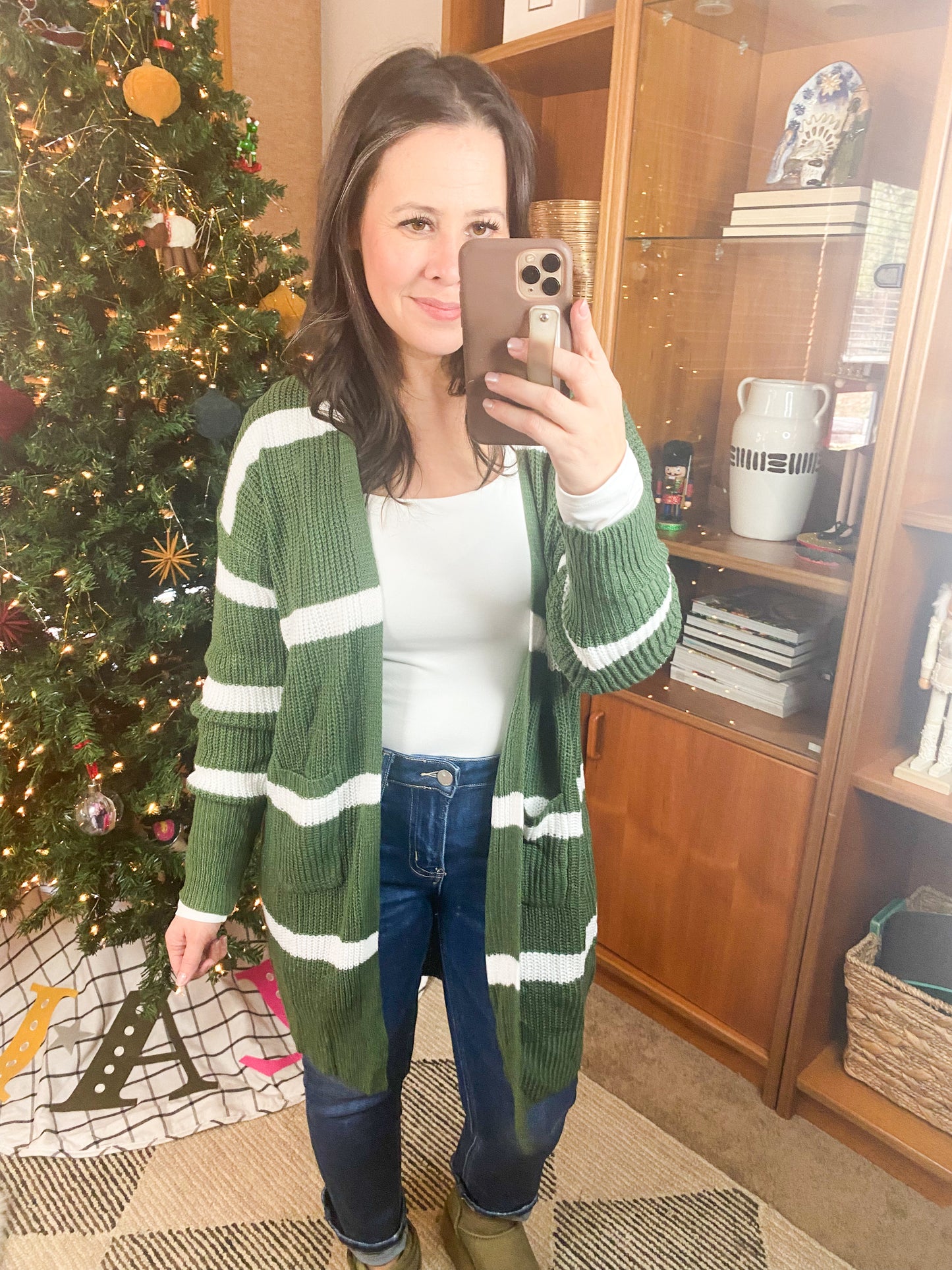 Brighter is Better Striped Cardigan in Green