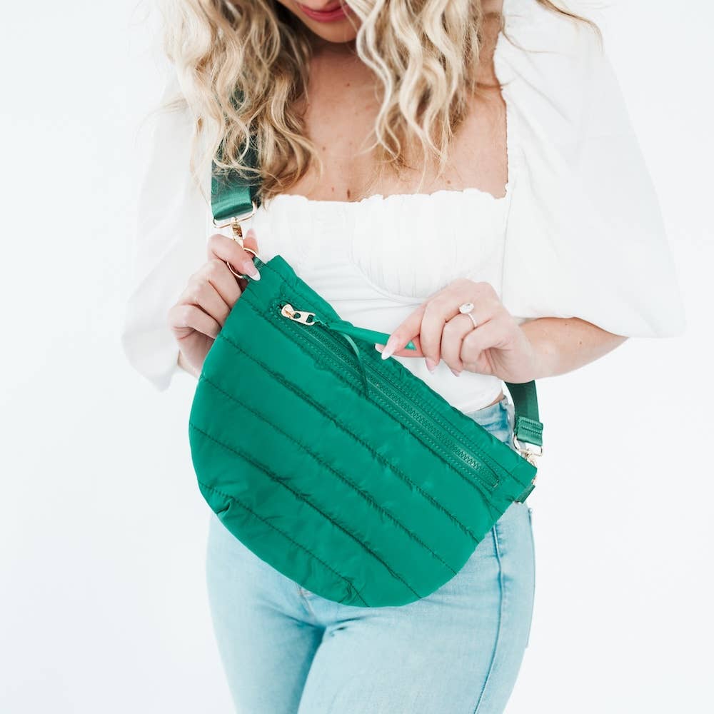 Jolie Puffer Belt Bag: Emerald