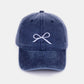 Bow Embroidered Washed Ballcap