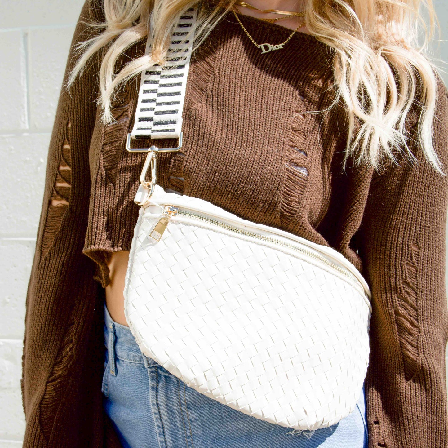 RESTOCKED! Westlyn Woven Bum Bag: Emerald