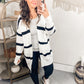 Brighter is Better Striped Cardigan in Ivory