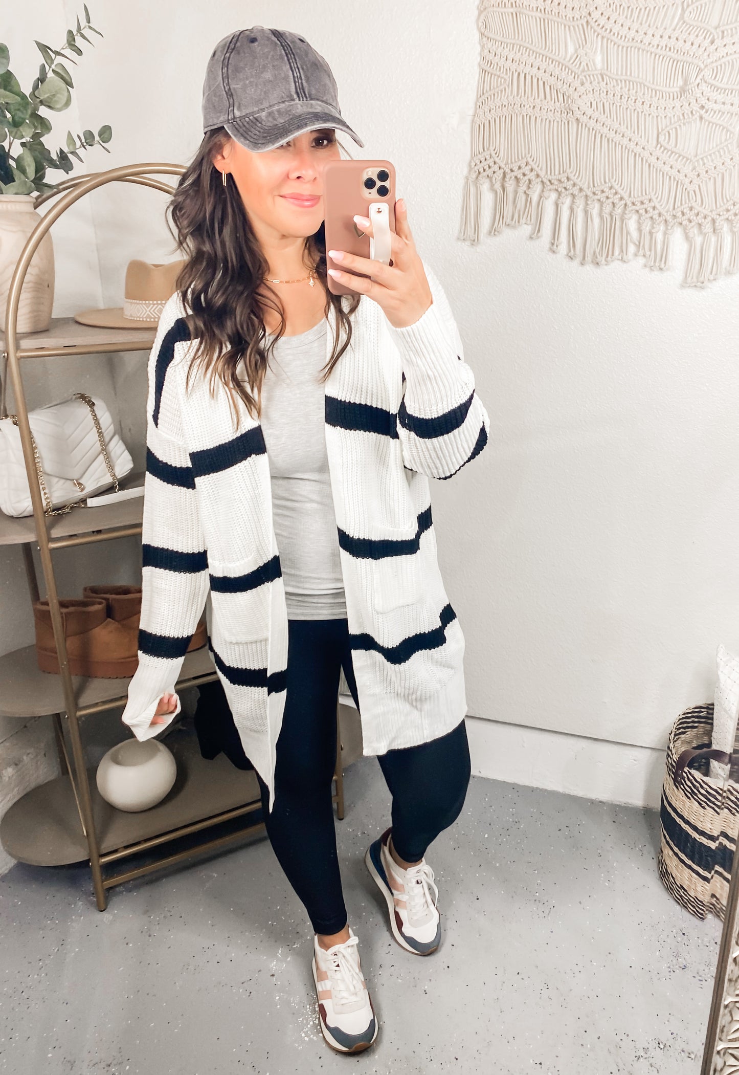 Brighter is Better Striped Cardigan in Ivory
