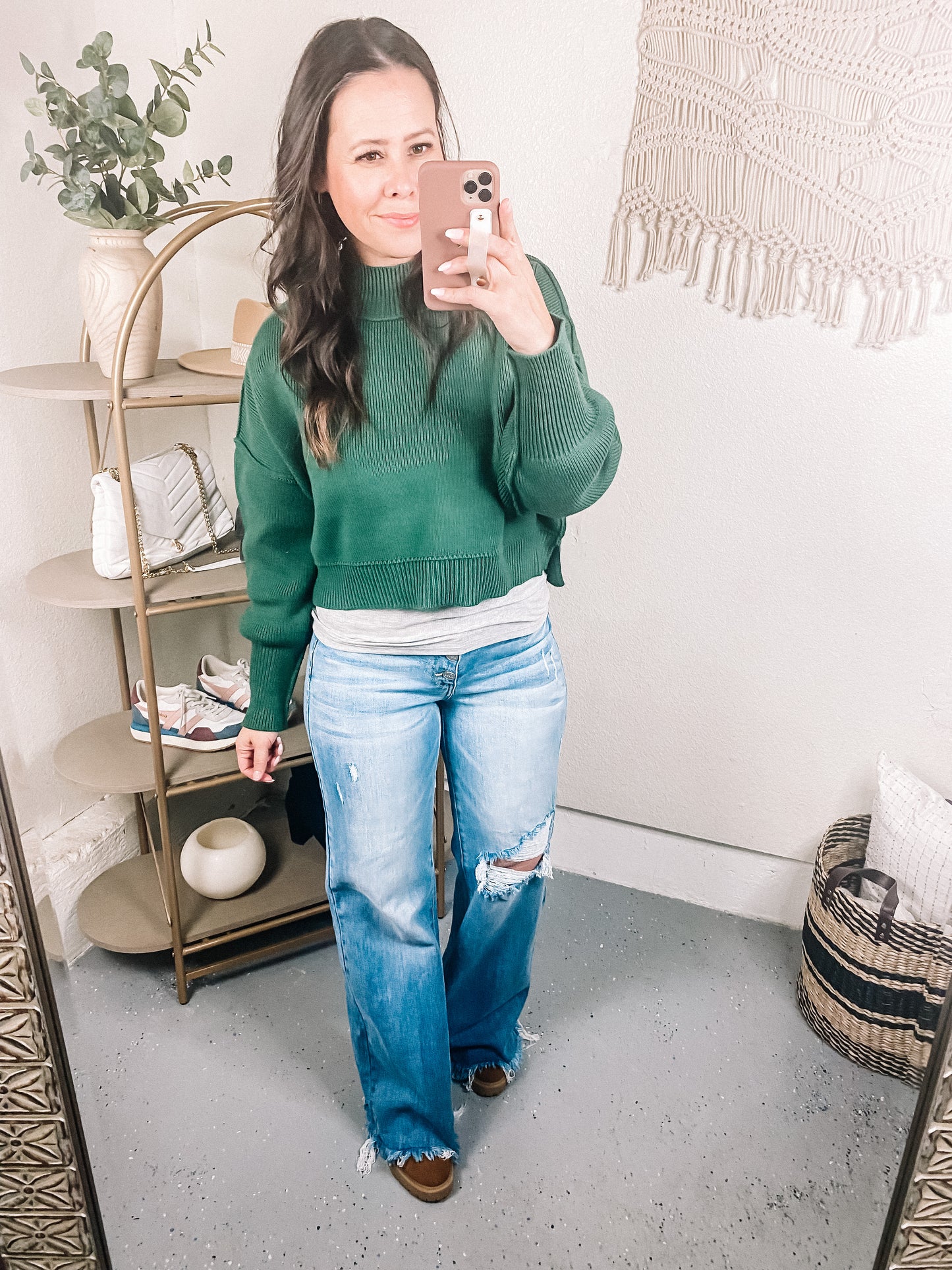 Mags Side Slit Cropped Sweater