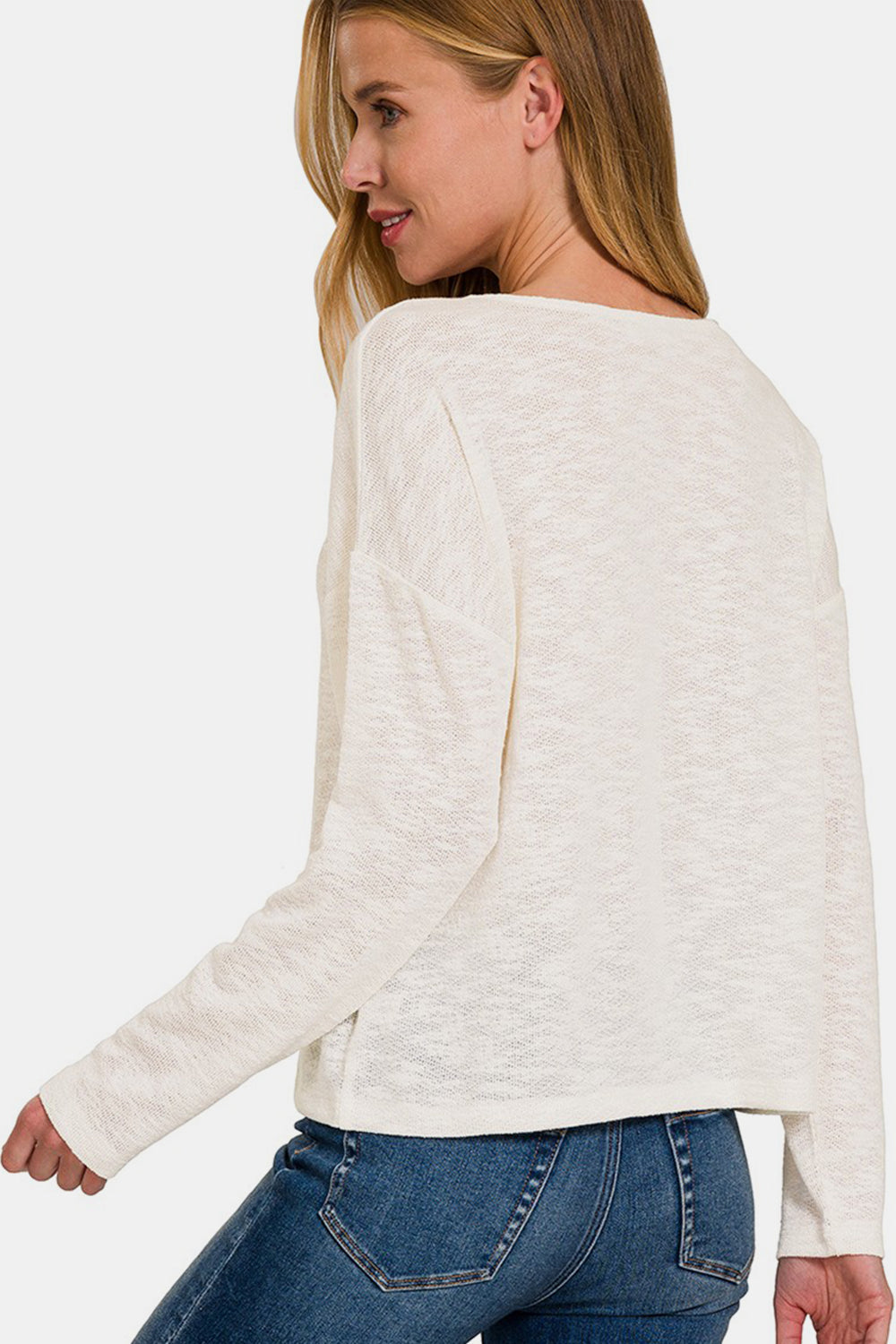 Dropped Shoulder Long Sleeve - Ivory