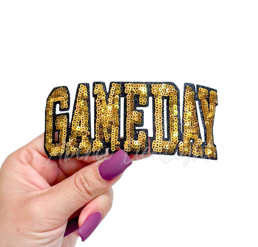 Gold Game Day Varsity Sequins Patch-Small  