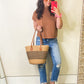 BAYEAS Mid Rise Distressed Ripped Straight Jeans