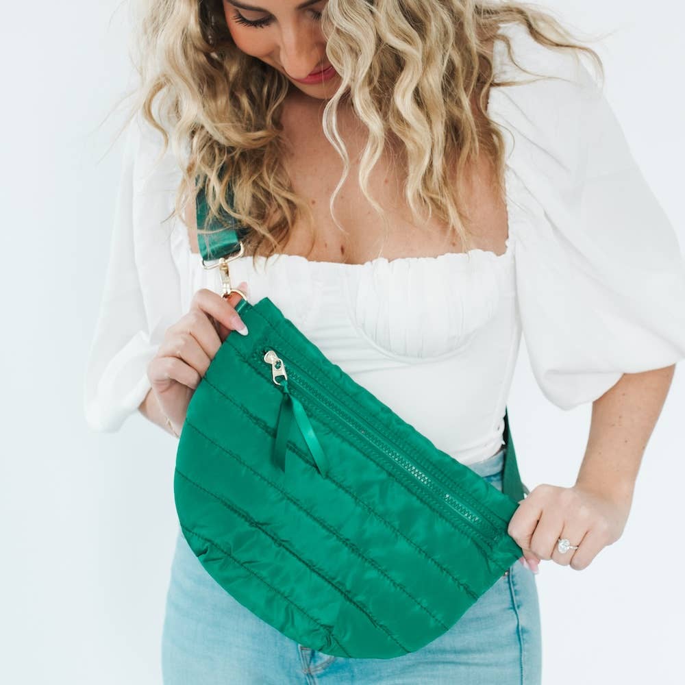 Jolie Puffer Belt Bag: Emerald
