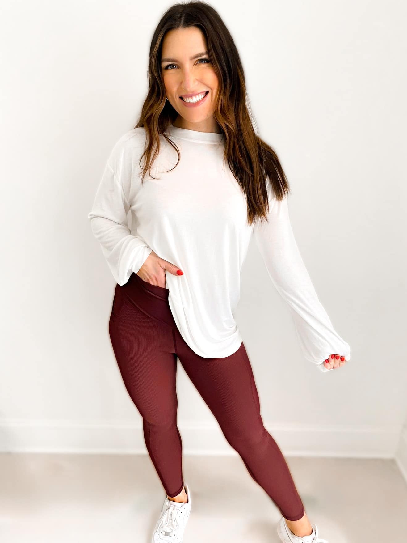 PRE-ORDER Molly Max Sculpt Diagonal Ribbed Leggings - (Shipping End of Oct/Early Sept)